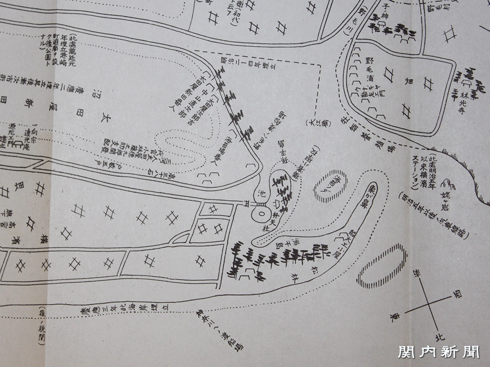 横浜村の昔の地図